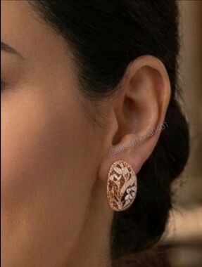 Vintage Landstrom 10K Black Hills Gold Earrings Tri-color Floral Dessign